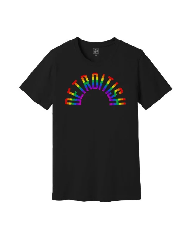 Men's UV - protection t - shirts for outdoor activities in the sunInk Detroit Detroitish Rainbow T-Shirt - Black Men's UV - protection t - shirts for outdoor activities in the sunInk Detroit Detroitish Rainbow T-Shirt - Black