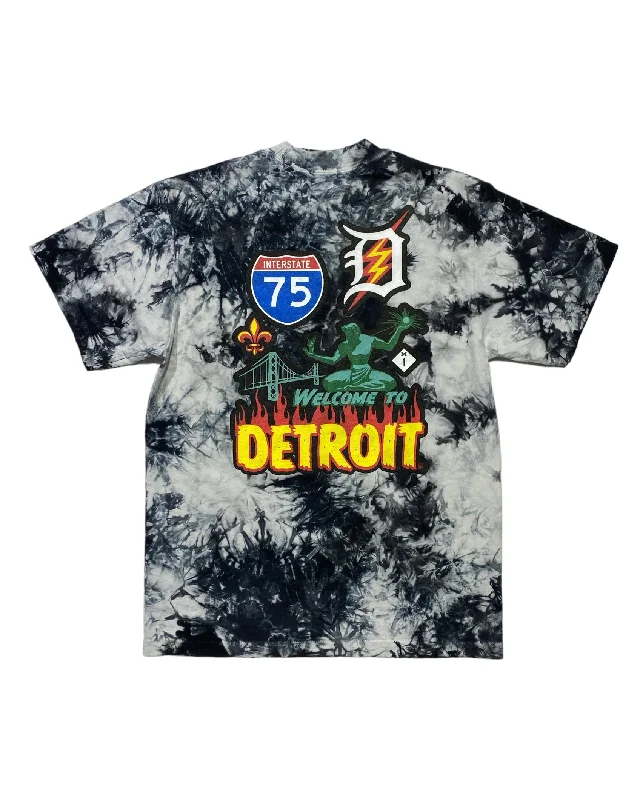 Men's printed Hawaiian t - shirts for tropical vacationsInk Detroit - Welcome to Detroit - T-Shirt - Tie Dye Men's printed Hawaiian t - shirts for tropical vacationsInk Detroit - Welcome to Detroit - T-Shirt - Tie Dye