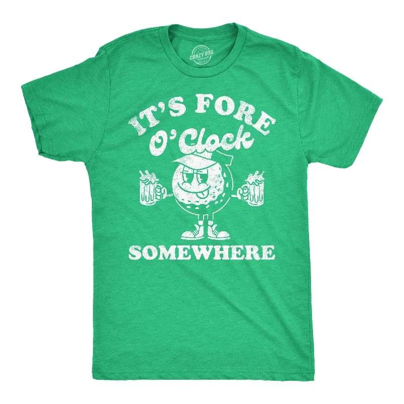 Men's plus - size pocket t - shirts with a classic lookIts Fore O Clock Somewhere Men's T Shirt Men's plus - size pocket t - shirts with a classic lookIts Fore O Clock Somewhere Men's T Shirt