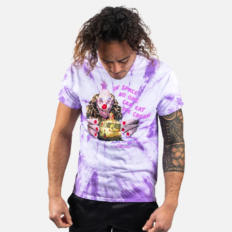 Men's plus - size pocket t - shirts with a classic lookKILLER KLOWNS NO ONE EATS ICE CREAM IN SPACE TIE DYE SHIRT Men's plus - size pocket t - shirts with a classic lookKILLER KLOWNS NO ONE EATS ICE CREAM IN SPACE TIE DYE SHIRT