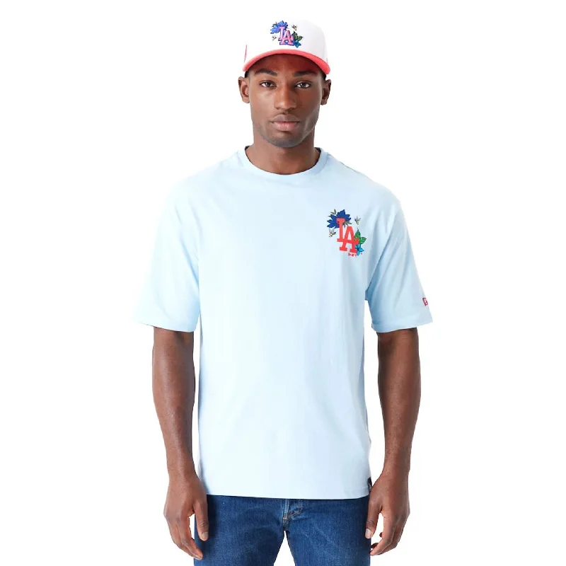 Men's UV - protection t - shirts for outdoor activities in the sunLA Dodgers MLB Floral Graphic Pastel Blue Oversized T-Shirt Men's UV - protection t - shirts for outdoor activities in the sunLA Dodgers MLB Floral Graphic Pastel Blue Oversized T-Shirt