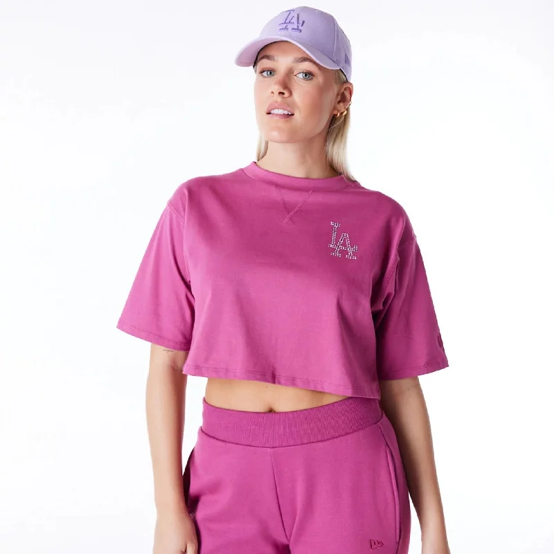 Men's eco - friendly recycled t - shirts for sustainable fashion choicesLA Dodgers Women's MLB Diamante Purple Crop T-Shirt Men's eco - friendly recycled t - shirts for sustainable fashion choicesLA Dodgers Women's MLB Diamante Purple Crop T-Shirt