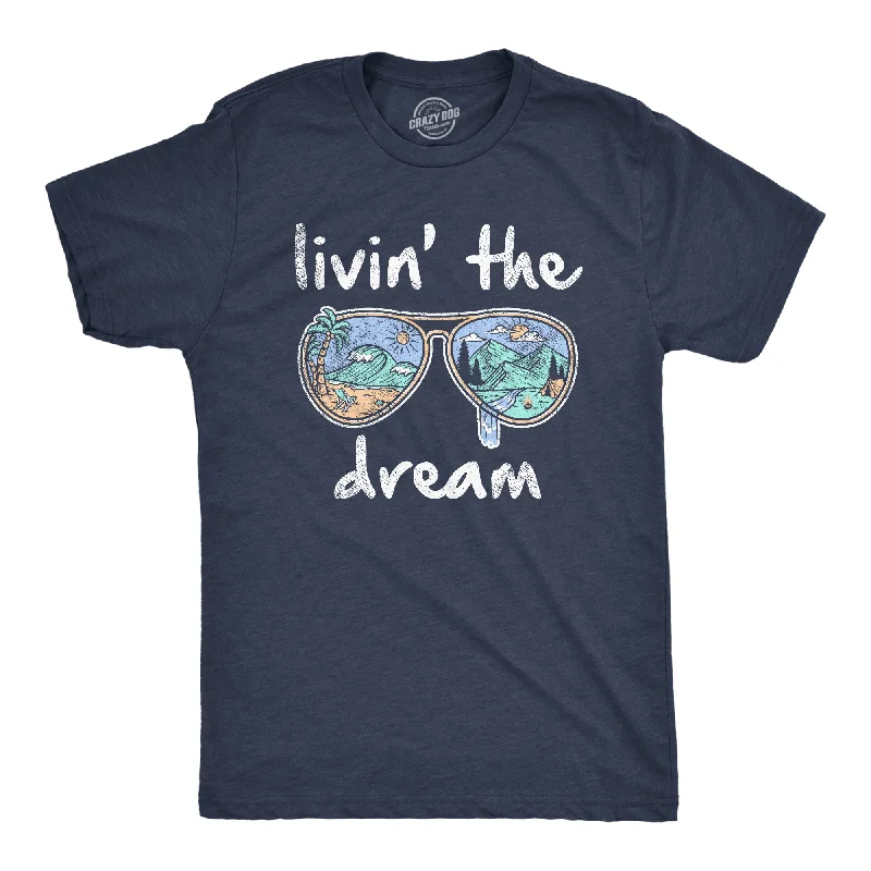 Men's button - front t - shirts with a unique artistic printLivin' The Dream Men's T Shirt Men's button - front t - shirts with a unique artistic printLivin' The Dream Men's T Shirt