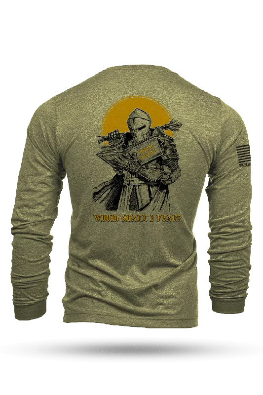 Men's organic cotton crew - neck t - shirts for everyday comfortWhom Shall (Psalm 27:1) - Long-Sleeve Shirt Men's organic cotton crew - neck t - shirts for everyday comfortWhom Shall (Psalm 27:1) - Long-Sleeve Shirt