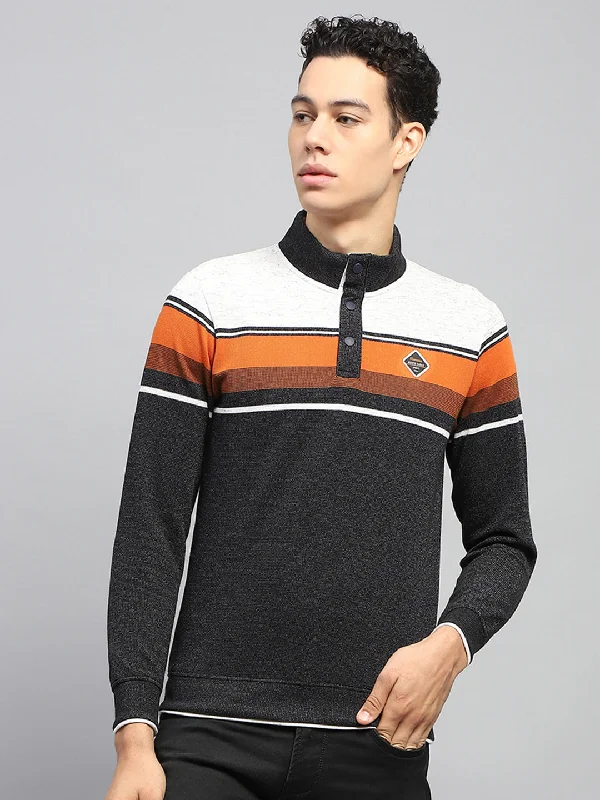 Men's moisture - wicking athletic t - shirts for intense workoutsMen Black Self Design Band Collar Full Sleeve Winter T-Shirt Men's moisture - wicking athletic t - shirts for intense workoutsMen Black Self Design Band Collar Full Sleeve Winter T-Shirt