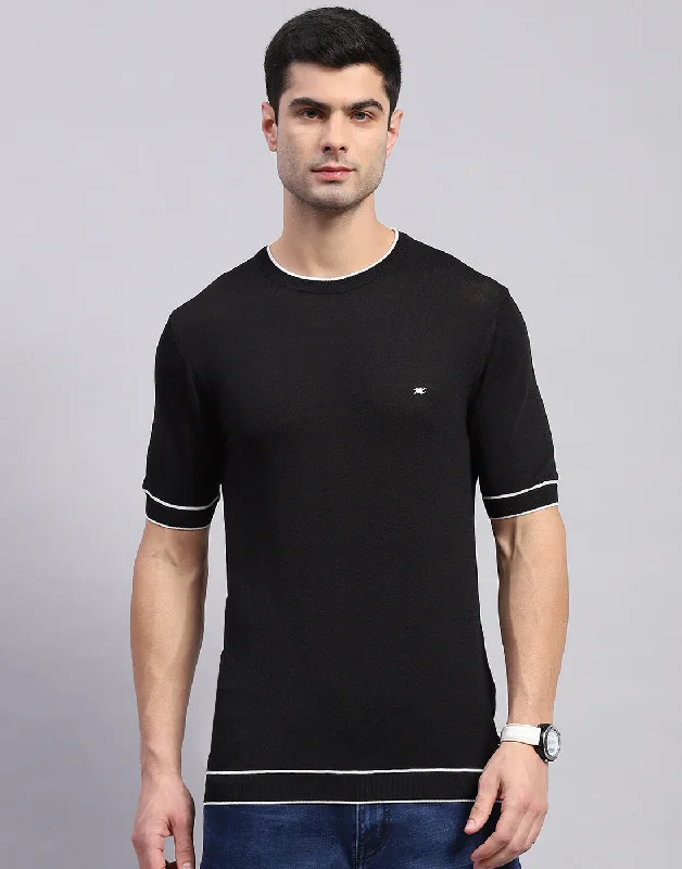 Men's plus - size pocket t - shirts with a classic lookMen Black Solid Round Neck Half Sleeve T-Shirt Men's plus - size pocket t - shirts with a classic lookMen Black Solid Round Neck Half Sleeve T-Shirt