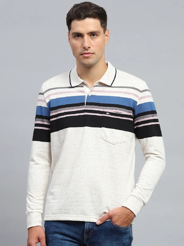 Men's printed Hawaiian t - shirts for tropical vacationsMen Black & White Stripe Collar Full Sleeve Winter T-Shirt Men's printed Hawaiian t - shirts for tropical vacationsMen Black & White Stripe Collar Full Sleeve Winter T-Shirt