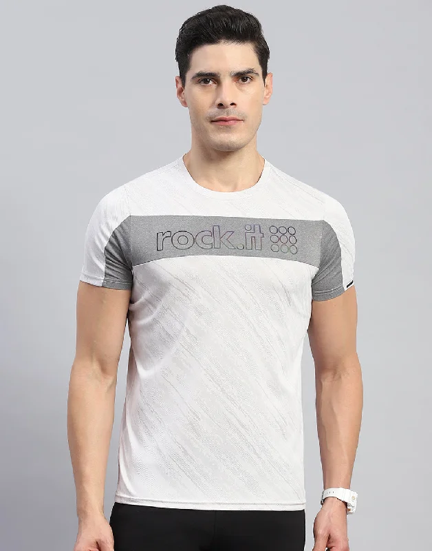 Men's moisture - wicking athletic t - shirts for intense workoutsMen Grey Self Design Round Neck Half Sleeve T-Shirt Men's moisture - wicking athletic t - shirts for intense workoutsMen Grey Self Design Round Neck Half Sleeve T-Shirt