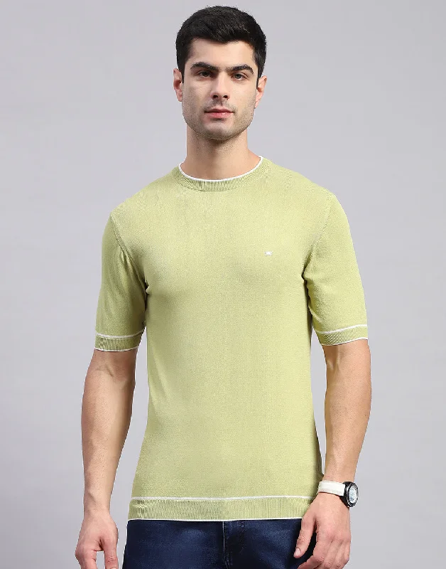 Men's short - sleeve linen t - shirts for summer beach outingsMen Olive Solid Round Neck Half Sleeve T-Shirt Men's short - sleeve linen t - shirts for summer beach outingsMen Olive Solid Round Neck Half Sleeve T-Shirt