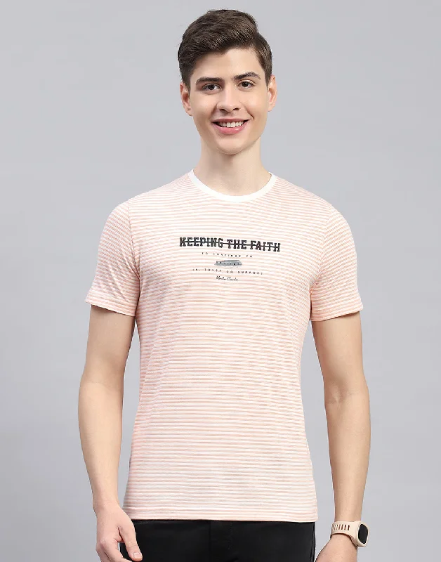 Men's mock - neck t - shirts with a modern and sleek styleMen Pink Printed Round Neck Half Sleeve T-Shirt Men's mock - neck t - shirts with a modern and sleek styleMen Pink Printed Round Neck Half Sleeve T-Shirt