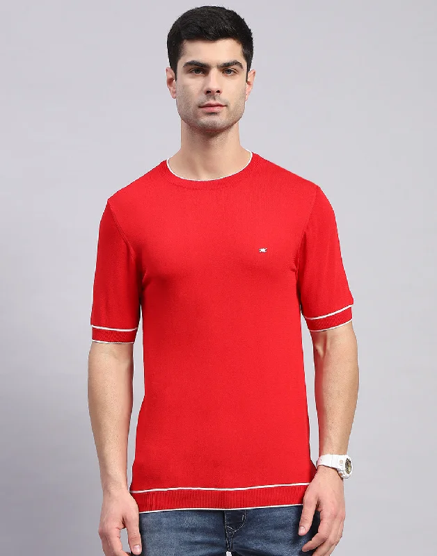 Men's organic cotton crew - neck t - shirts for everyday comfortMen Red Solid Round Neck Half Sleeve T-Shirt Men's organic cotton crew - neck t - shirts for everyday comfortMen Red Solid Round Neck Half Sleeve T-Shirt