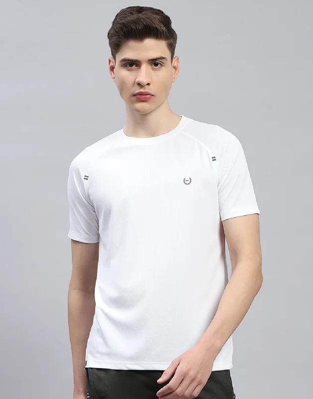 Men's antimicrobial t - shirts for odor - free freshness during travelMen White Printed Round Neck Half Sleeve T-Shirt Men's antimicrobial t - shirts for odor - free freshness during travelMen White Printed Round Neck Half Sleeve T-Shirt