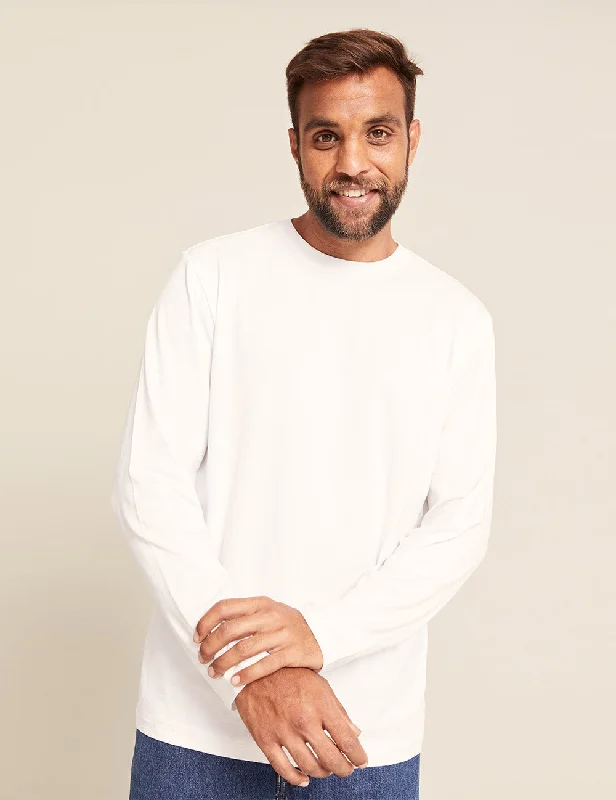 Men's ribbed t - shirts with a textured finish for added styleMen's Classic Long Sleeve T-Shirt - White Men's ribbed t - shirts with a textured finish for added styleMen's Classic Long Sleeve T-Shirt - White