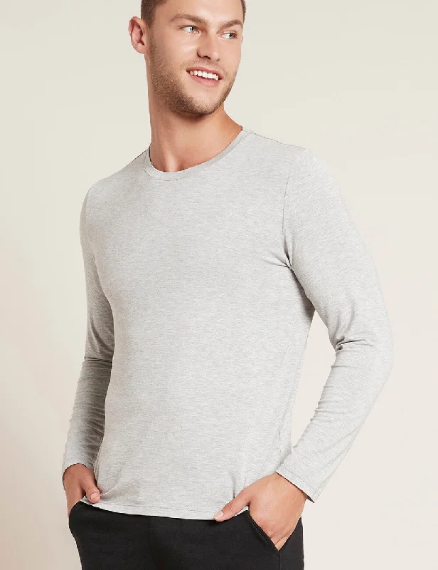 Men's moisture - wicking athletic t - shirts for intense workoutsMen's Long Sleeve Crew Neck T-Shirt - Light Grey Marl Men's moisture - wicking athletic t - shirts for intense workoutsMen's Long Sleeve Crew Neck T-Shirt - Light Grey Marl