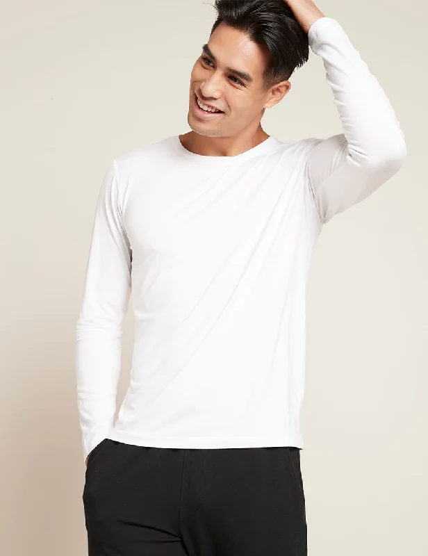 Men's smart - casual checkered t - shirts for semi - formal occasionsMen's Long Sleeve Crew Neck T-Shirt - White Men's smart - casual checkered t - shirts for semi - formal occasionsMen's Long Sleeve Crew Neck T-Shirt - White