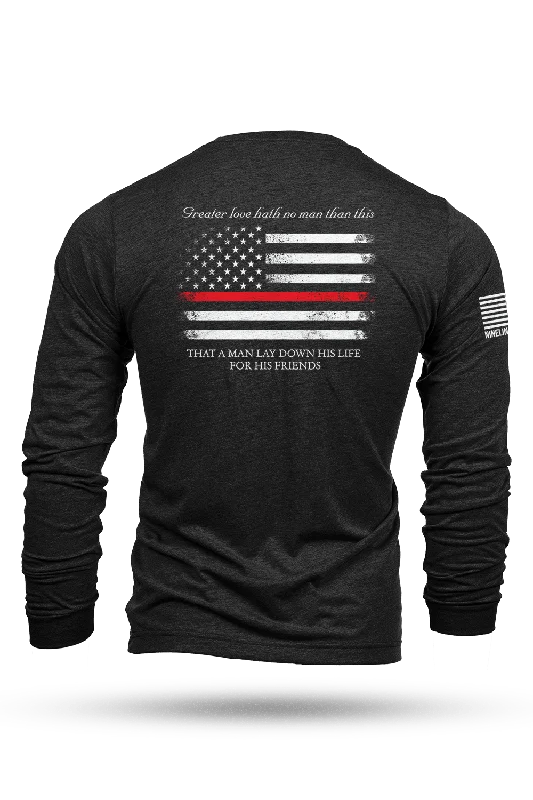 Men's polo t - shirts with a contrast collar for a preppy lookThin Red Line - Long-Sleeve T-Shirt Men's polo t - shirts with a contrast collar for a preppy lookThin Red Line - Long-Sleeve T-Shirt