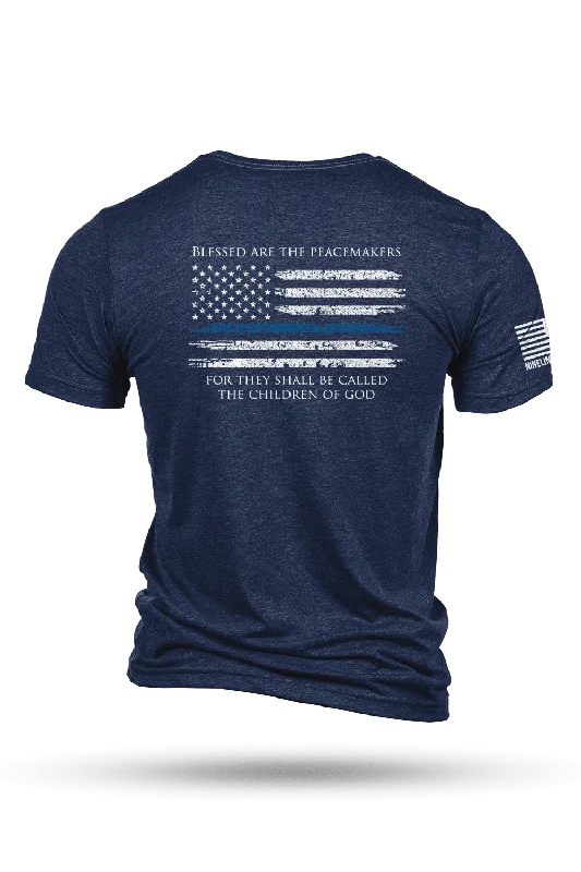 Men's smart - casual checkered t - shirts for semi - formal occasionsThin Blue Line - Tri-Blend T-Shirt Men's smart - casual checkered t - shirts for semi - formal occasionsThin Blue Line - Tri-Blend T-Shirt