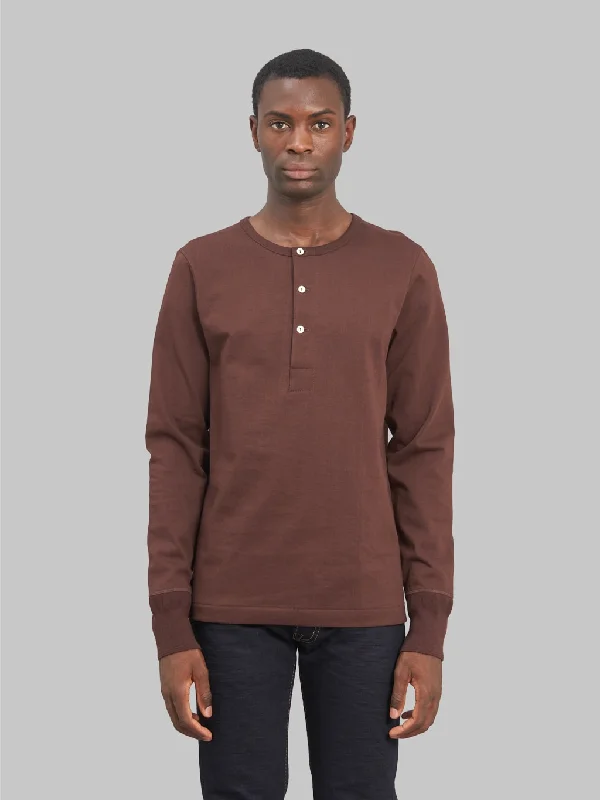 Men's quick - dry polo shirts for water sports activitiesMerz b. Schwanen 206 Heavyweight 7.2oz Long Sleeve Henley Loopwheeled Classic Fit T-Shirt Coffee Men's quick - dry polo shirts for water sports activitiesMerz b. Schwanen 206 Heavyweight 7.2oz Long Sleeve Henley Loopwheeled Classic Fit T-Shirt Coffee