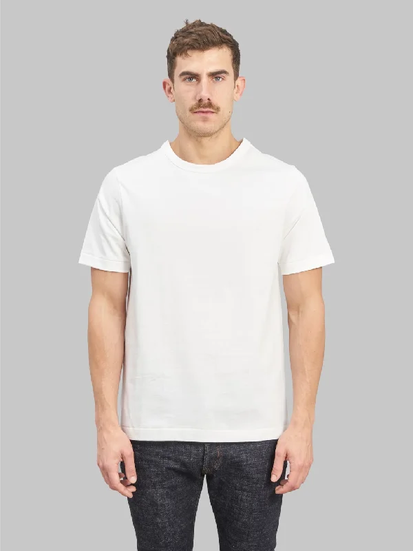 Men's luxury cashmere blend polo shirts in solid colorsMerz b. Schwanen 214 2-Thread Heavyweight 8.6oz Crewneck Loopwheeled Relaxed Fit T-Shirt White Men's luxury cashmere blend polo shirts in solid colorsMerz b. Schwanen 214 2-Thread Heavyweight 8.6oz Crewneck Loopwheeled Relaxed Fit T-Shirt White