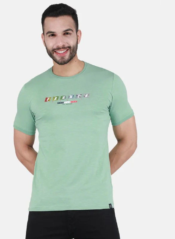 Men's UV - protection t - shirts for outdoor activities in the sunMen Green Printed T-Shirt Men's UV - protection t - shirts for outdoor activities in the sunMen Green Printed T-Shirt
