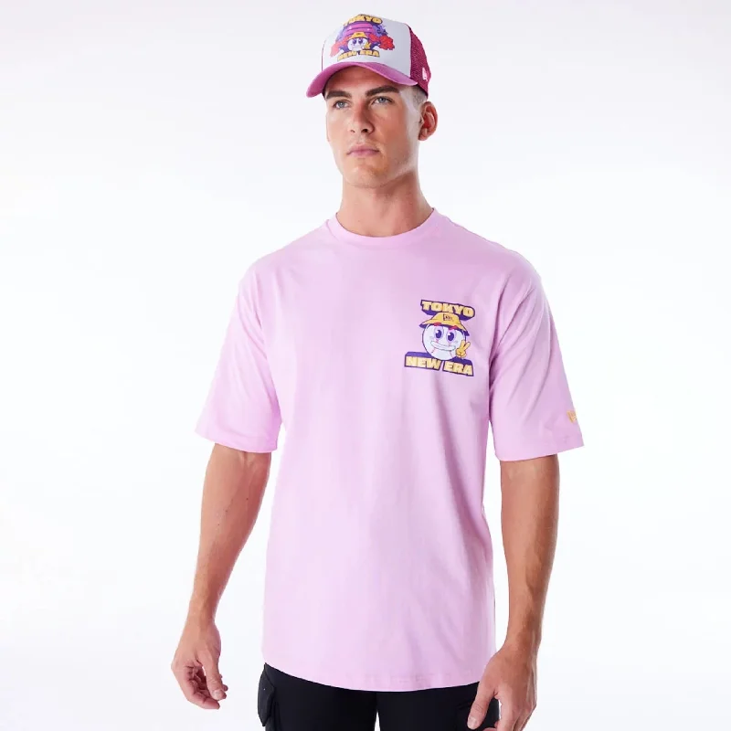 Men's v - neck muscle t - shirts for a body - building aestheticNew Era Location Graphic Tokyo Pastel Pink Oversized T-Shirt Men's v - neck muscle t - shirts for a body - building aestheticNew Era Location Graphic Tokyo Pastel Pink Oversized T-Shirt