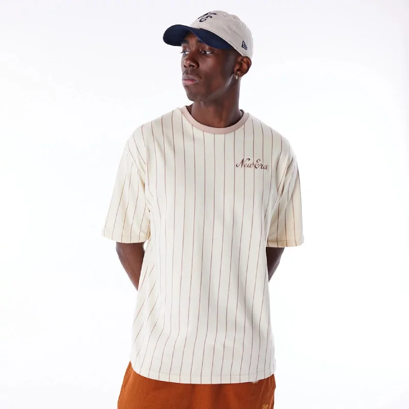 Men's antimicrobial t - shirts for odor - free freshness during travelNew Era Pinstripe Stone Oversized T-Shirt Men's antimicrobial t - shirts for odor - free freshness during travelNew Era Pinstripe Stone Oversized T-Shirt