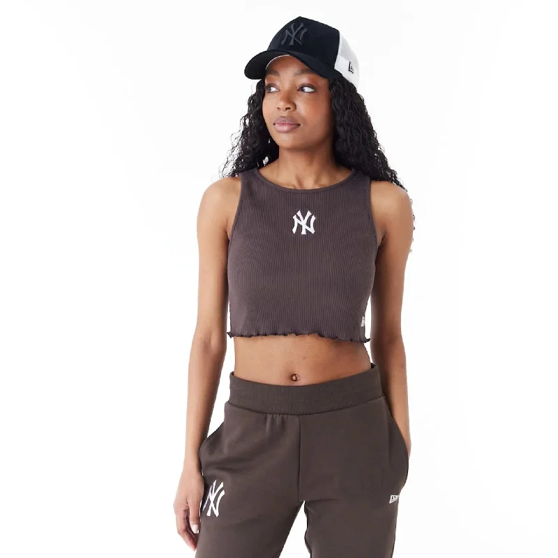 Men's ribbed t - shirts with a textured finish for added styleNew York Yankees MLB Lifestyle Brown Crop Tank Top Men's ribbed t - shirts with a textured finish for added styleNew York Yankees MLB Lifestyle Brown Crop Tank Top