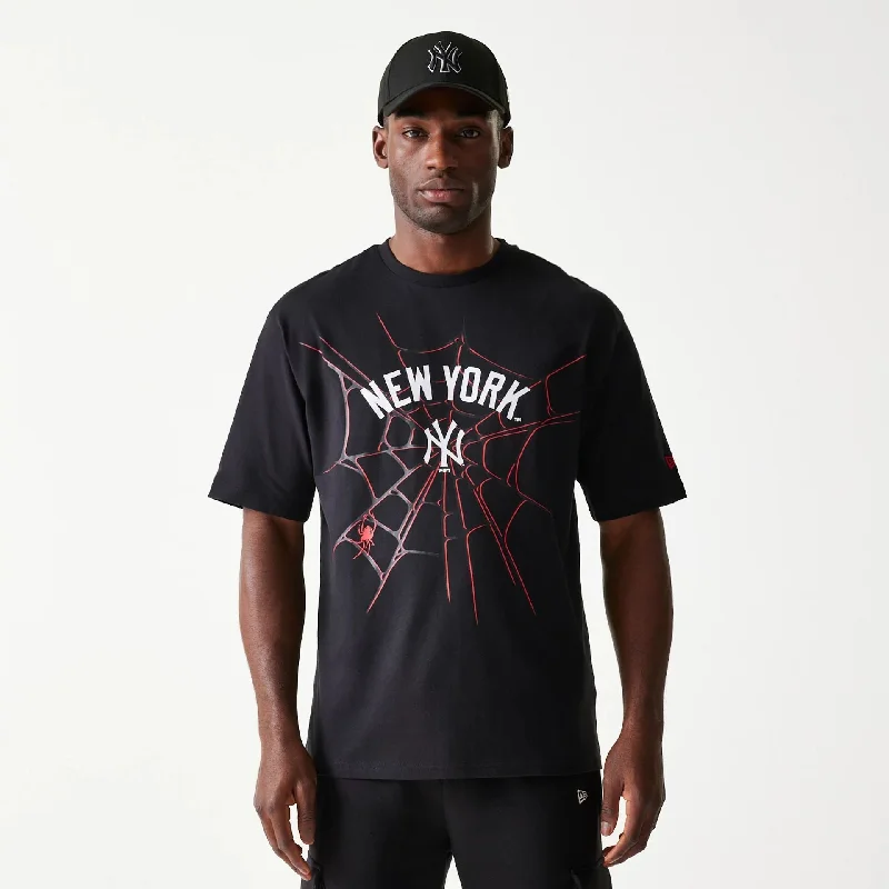 Men's organic cotton crew - neck t - shirts for everyday comfortNew York Yankees Spiderweb Black Oversized T-Shirt Men's organic cotton crew - neck t - shirts for everyday comfortNew York Yankees Spiderweb Black Oversized T-Shirt