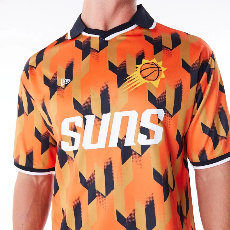 Men's polo t - shirts with a contrast collar for a preppy lookPhoenix Suns NBA Soccer Orange T-Shirt Men's polo t - shirts with a contrast collar for a preppy lookPhoenix Suns NBA Soccer Orange T-Shirt