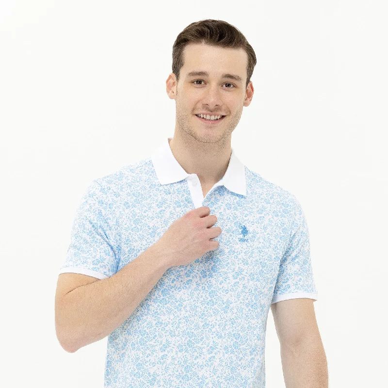 Men's slim fit short sleeve polo shirts with contrast collarsPOLO BLEU CLAIR ACER - 1573089VR093 Men's slim fit short sleeve polo shirts with contrast collarsPOLO BLEU CLAIR ACER - 1573089VR093