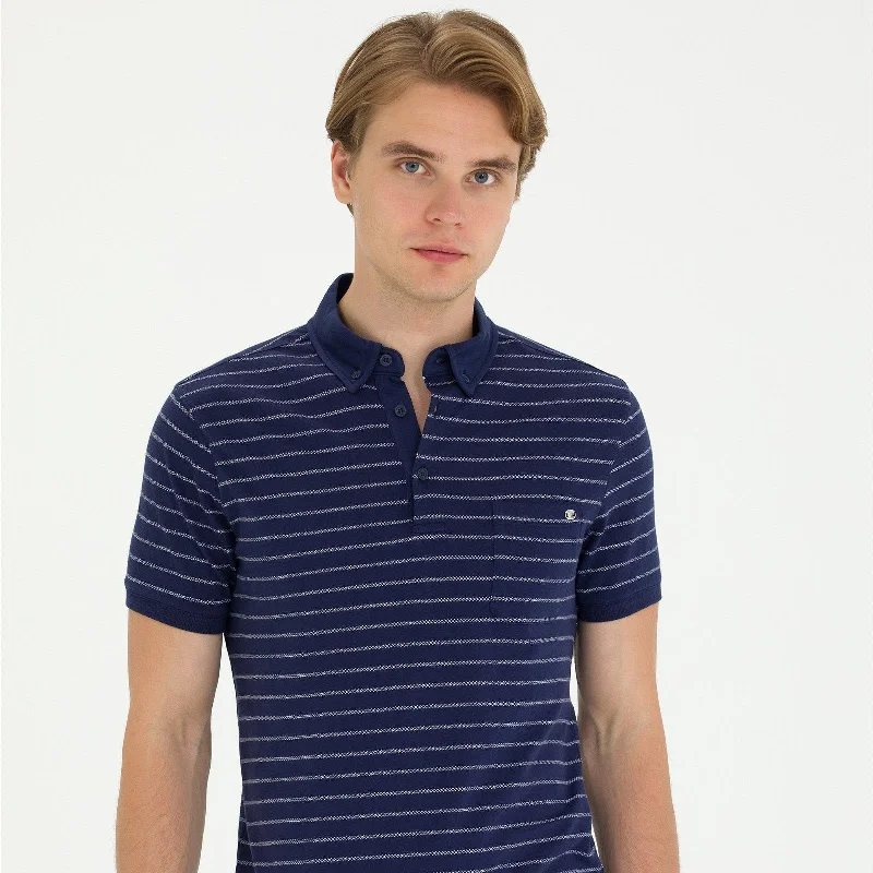 Men's long sleeve classic fit polo shirts with embroidered logosPOLO DENIM PENDE - 1573730VR033 Men's long sleeve classic fit polo shirts with embroidered logosPOLO DENIM PENDE - 1573730VR033