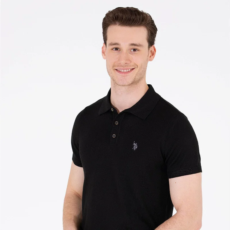 Men's lightweight performance polo shirts for tennis matchesPOLO NOIR RAHAL - 1587066VR046 Men's lightweight performance polo shirts for tennis matchesPOLO NOIR RAHAL - 1587066VR046