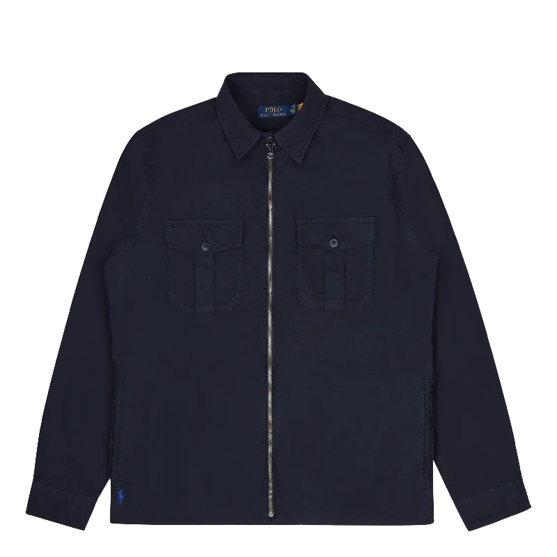 Men's ribbed cuffs and hem polo shirts for a textured lookGarment-Dyed Oxford Overshirt