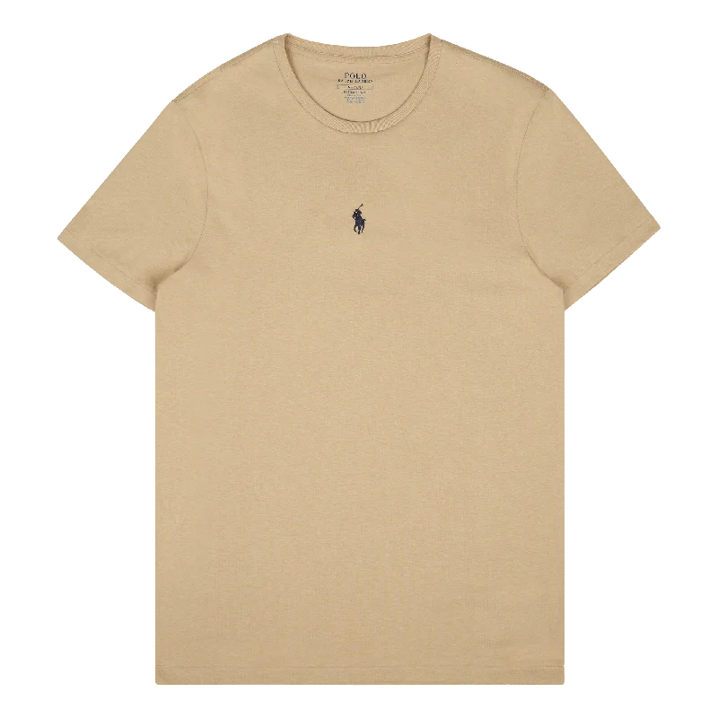 Men's two - tone stripe polo shirts with a preppy styleCustom Slim Fit Jersey Crewneck T-Shirt Classic Khaki Men's two - tone stripe polo shirts with a preppy styleCustom Slim Fit Jersey Crewneck T-Shirt Classic Khaki