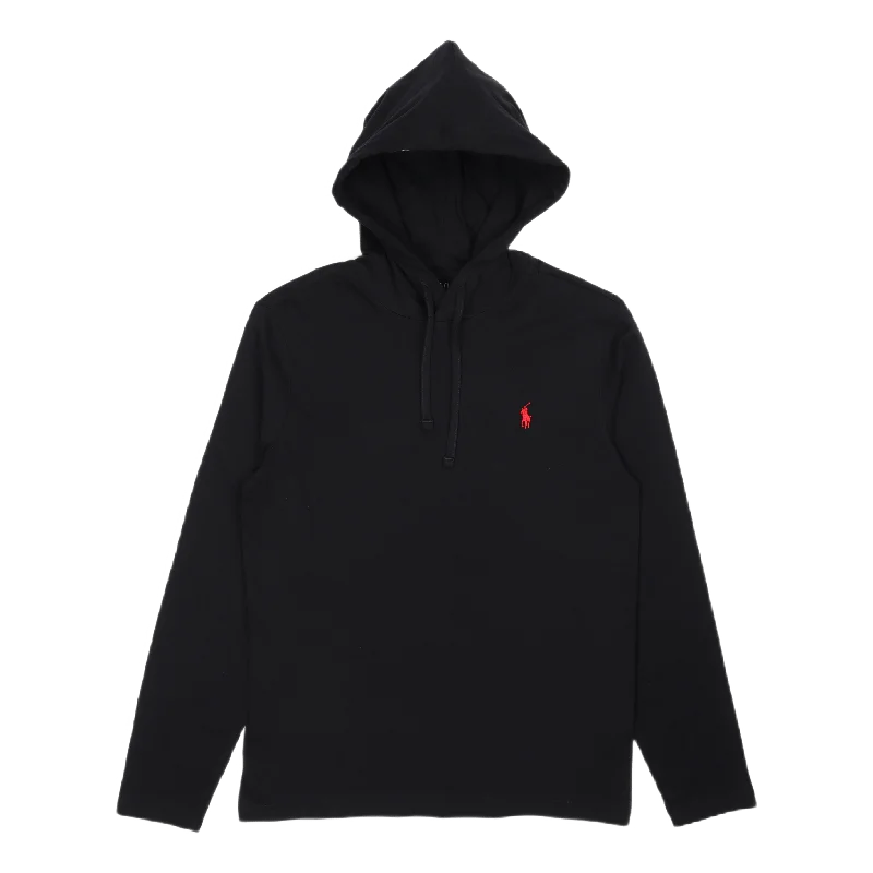 Men's long sleeve classic fit polo shirts with embroidered logosJersey Hooded T-Shirt Polo Black Men's long sleeve classic fit polo shirts with embroidered logosJersey Hooded T-Shirt Polo Black