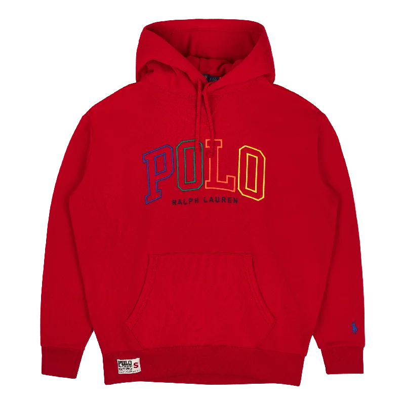 Men's two - tone stripe polo shirts with a preppy styleBig Fit Logo Fleece Hoodie RL 2000 Red Men's two - tone stripe polo shirts with a preppy styleBig Fit Logo Fleece Hoodie RL 2000 Red