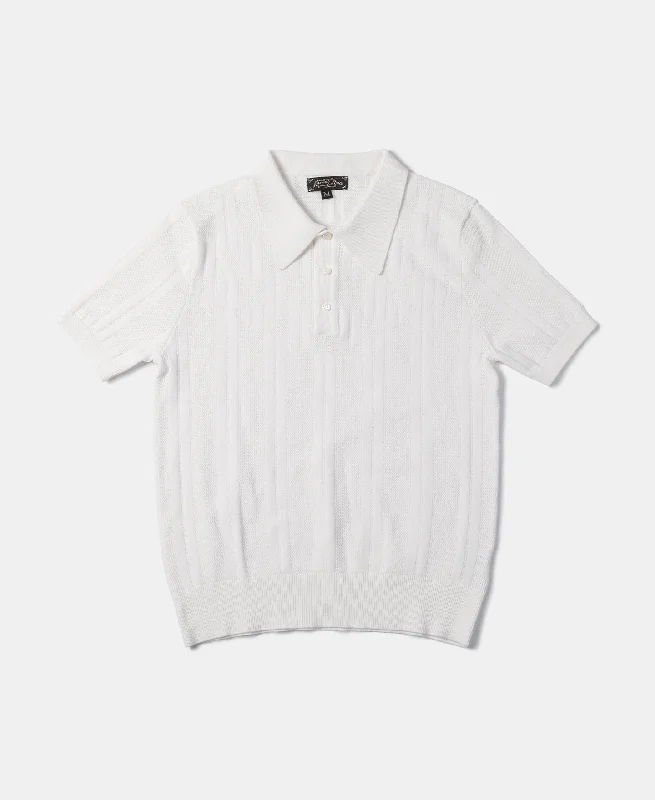 Men's vintage - inspired retro polo shirts with unique patternsRetro Knitted Jacquard Polo Shirt - White Men's vintage - inspired retro polo shirts with unique patternsRetro Knitted Jacquard Polo Shirt - White