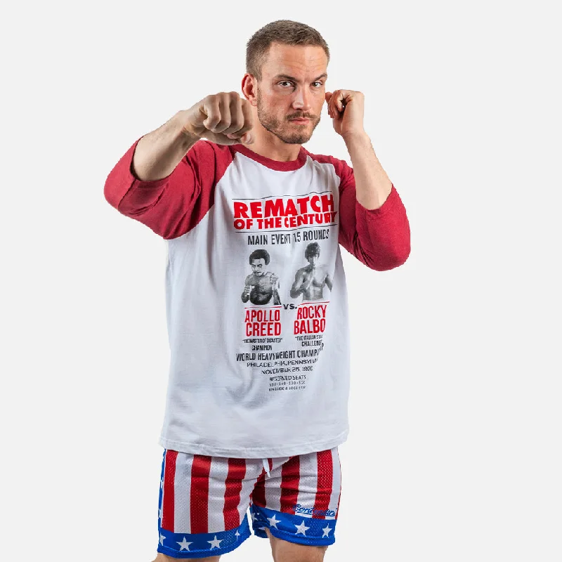 Men's UV - protection t - shirts for outdoor activities in the sunROCKY REMATCH OF THE CENTURY POSTER RAGLAN Men's UV - protection t - shirts for outdoor activities in the sunROCKY REMATCH OF THE CENTURY POSTER RAGLAN