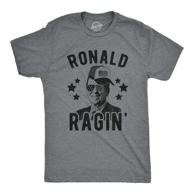 Men's button - front t - shirts with a unique artistic printRonald Ragin' Men's T Shirt Men's button - front t - shirts with a unique artistic printRonald Ragin' Men's T Shirt