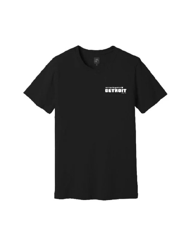 Men's smart - casual checkered t - shirts for semi - formal occasionsSay Nice Things About Detroit Left Chest Print T-Shirt - Black Men's smart - casual checkered t - shirts for semi - formal occasionsSay Nice Things About Detroit Left Chest Print T-Shirt - Black
