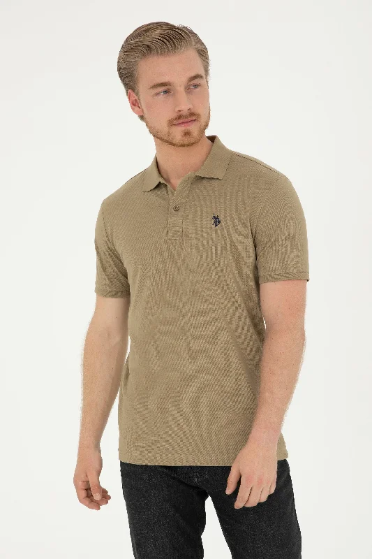 Men's ribbed cuffs and hem polo shirts for a textured lookT SHIRT Homme GTP04 GREEN MILITAIRE 1792406VR027