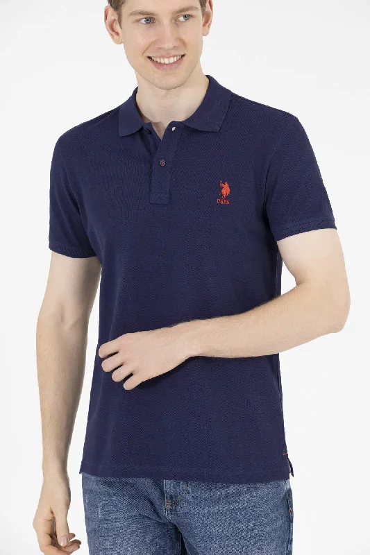 Men's stretchable athletic polo shirts for fitness workoutsT SHIRT Homme TP04 NAVY BLUE 1794860VR033 Men's stretchable athletic polo shirts for fitness workoutsT SHIRT Homme TP04 NAVY BLUE 1794860VR033
