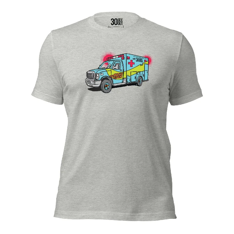 Men's button - front t - shirts with a unique artistic printT-shirt - Mystery Ambulance Men's button - front t - shirts with a unique artistic printT-shirt - Mystery Ambulance