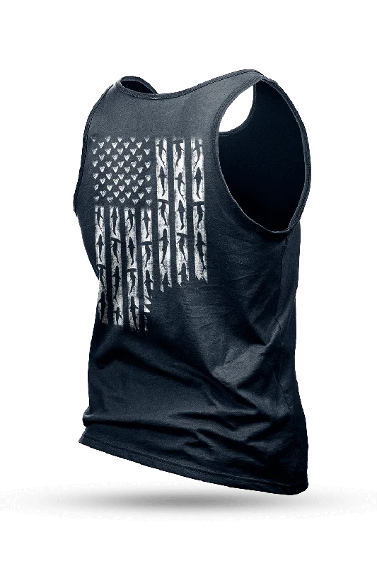 Men's organic cotton crew - neck t - shirts for everyday comfortMen's Tank Top - Shark Flag Men's organic cotton crew - neck t - shirts for everyday comfortMen's Tank Top - Shark Flag