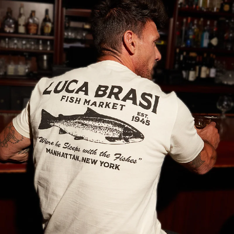 Men's smart - casual checkered t - shirts for semi - formal occasionsTHE GODFATHER LUCA BRASI FISH MARKET SHIRT Men's smart - casual checkered t - shirts for semi - formal occasionsTHE GODFATHER LUCA BRASI FISH MARKET SHIRT