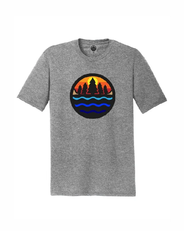 Men's long - sleeve henley t - shirts with button - down placketsThe Great Lakes State Logo Tri Blend T-Shirt- Heather Grey Men's long - sleeve henley t - shirts with button - down placketsThe Great Lakes State Logo Tri Blend T-Shirt- Heather Grey