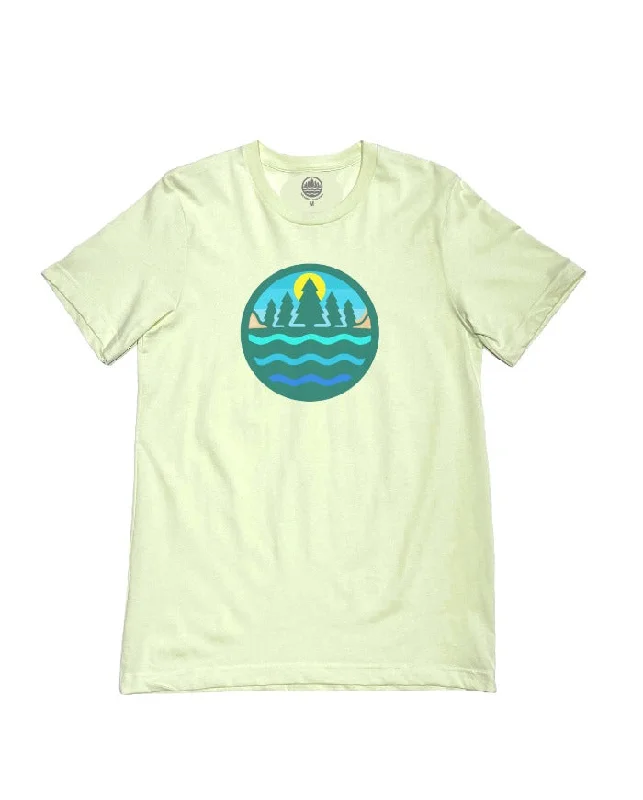 Men's button - front t - shirts with a unique artistic printThe Great Lakes State Logo T-Shirt - Citron Men's button - front t - shirts with a unique artistic printThe Great Lakes State Logo T-Shirt - Citron
