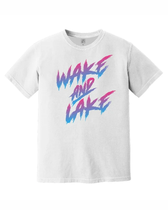 Men's polo t - shirts with a contrast collar for a preppy lookThe Great Lakes State - Wake & Lake T-Shirt - White Men's polo t - shirts with a contrast collar for a preppy lookThe Great Lakes State - Wake & Lake T-Shirt - White