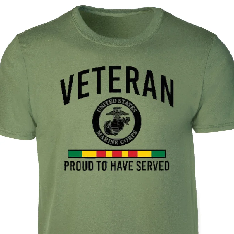 Men's printed Hawaiian t - shirts for tropical vacationsUSMC Veteran T-shirt