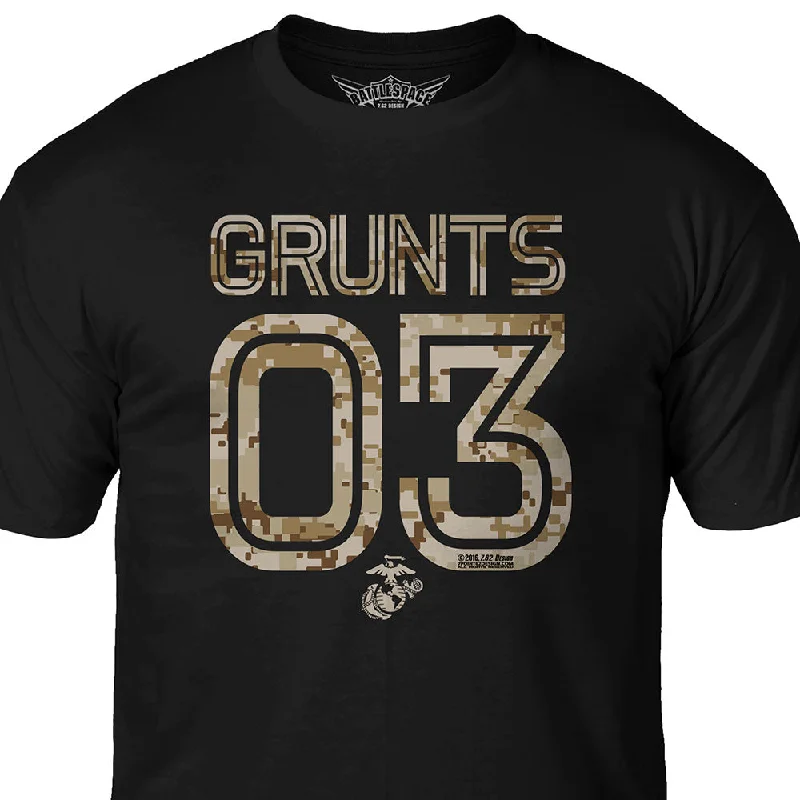 Men's button - front t - shirts with a unique artistic printGrunts 03 T-Shirt